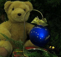 ALASKA FLAG Christmas Ornament-Handpainted Big Dipper stars studded with Swarovski Elements, Blue and gold