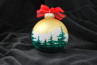CHRISTMAS TREE  hand-painted glass ball Christmas ornament