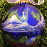 Northern Lights Reflections hand-painted ornament
