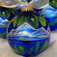 Northern Lights Reflections hand-painted ornament