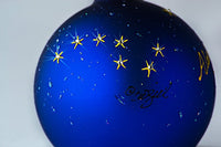 ALASKA FLAG Christmas Ornament-Handpainted Big Dipper stars studded with Swarovski Elements, Blue and gold